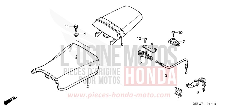 SITZ (2) von CBR600F Special Edition WINNING RED (R258) von 2001